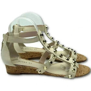 New Wythe NY sandal 37.5 7.5 Lizzie white leather gladiator